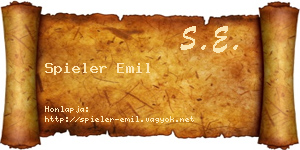 Spieler Emil névjegykártya